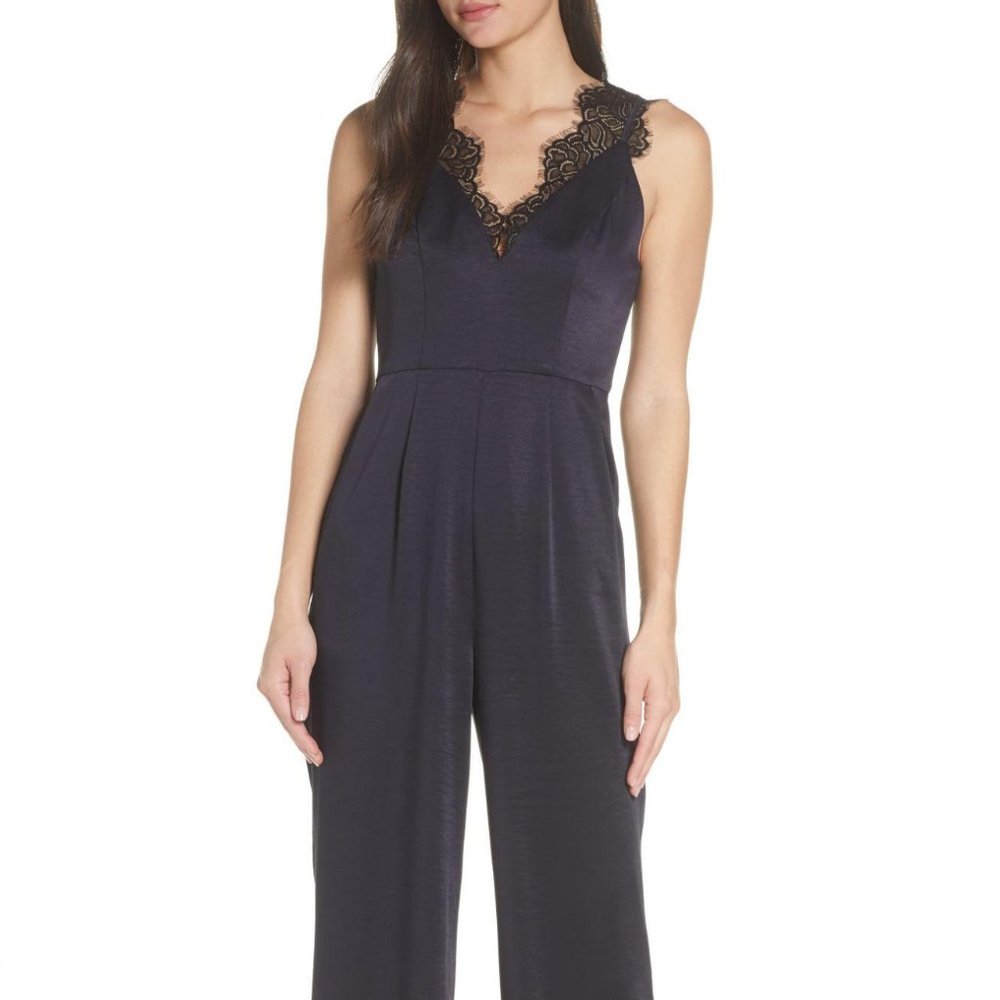 NWT Foxiedox Eyelash Lace Detail Wide Leg Jumpsuit